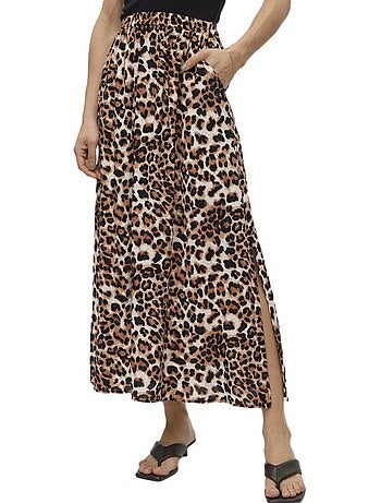 Saia Maxi Leopardo Vero Moda Joy para Mulher
