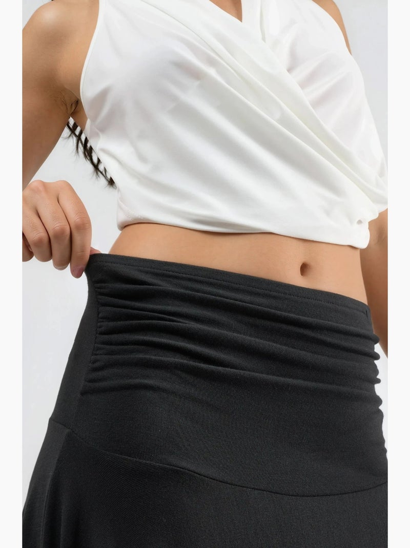 Saia midi assimétrica soft touch busem Preto - Kiabi