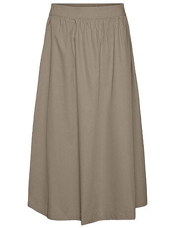 Saia midi bege vero moda tine para mulher