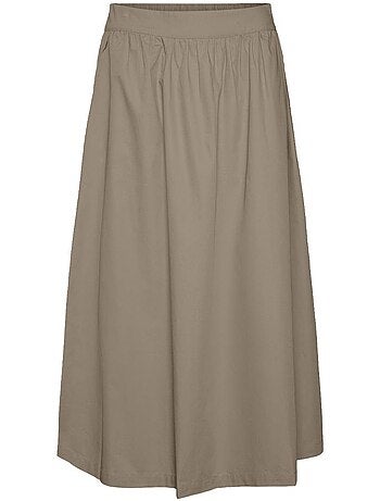 Saia midi bege vero moda tine para mulher