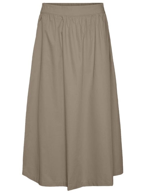 Saia Midi Bege Vero Moda Tine para Mulher - Kiabi Saia Midi Bege Vero Moda Tine para Mulher - Kiabi