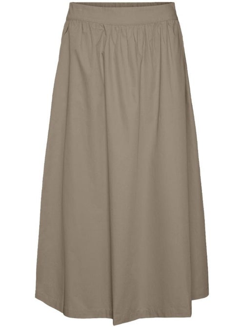 Saia Midi Bege Vero Moda Tine para Mulher - Kiabi Saia Midi Bege Vero Moda Tine para Mulher - Kiabi