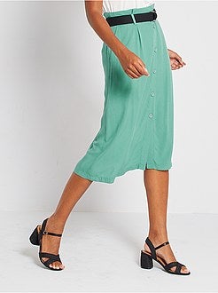 Saia midi com botões - Kiabi