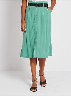 Saia midi com botões - Kiabi