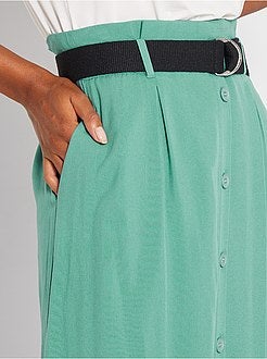 Saia midi com botões - Kiabi