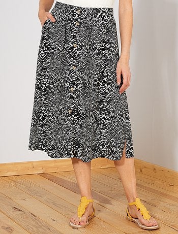 Saia midi com botões - Kiabi