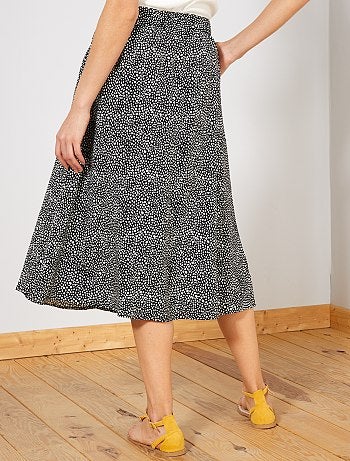 Saia midi com botões - Kiabi