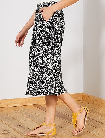 Saia midi com botões - Kiabi