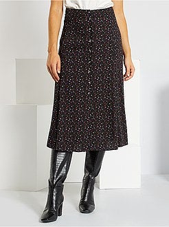 Saia midi com botões - Kiabi