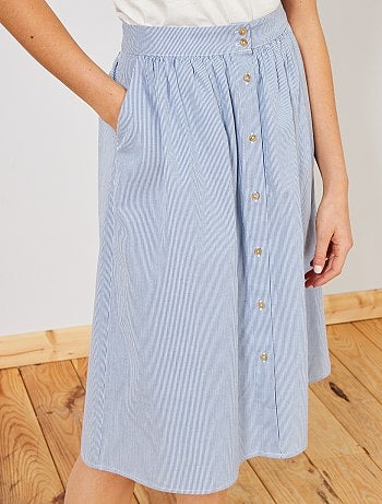 Saia midi com carcela de botões - Kiabi