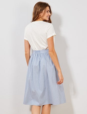 Saia midi com carcela de botões - Kiabi