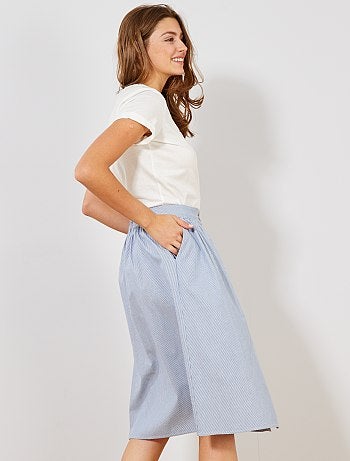 Saia midi com carcela de botões - Kiabi