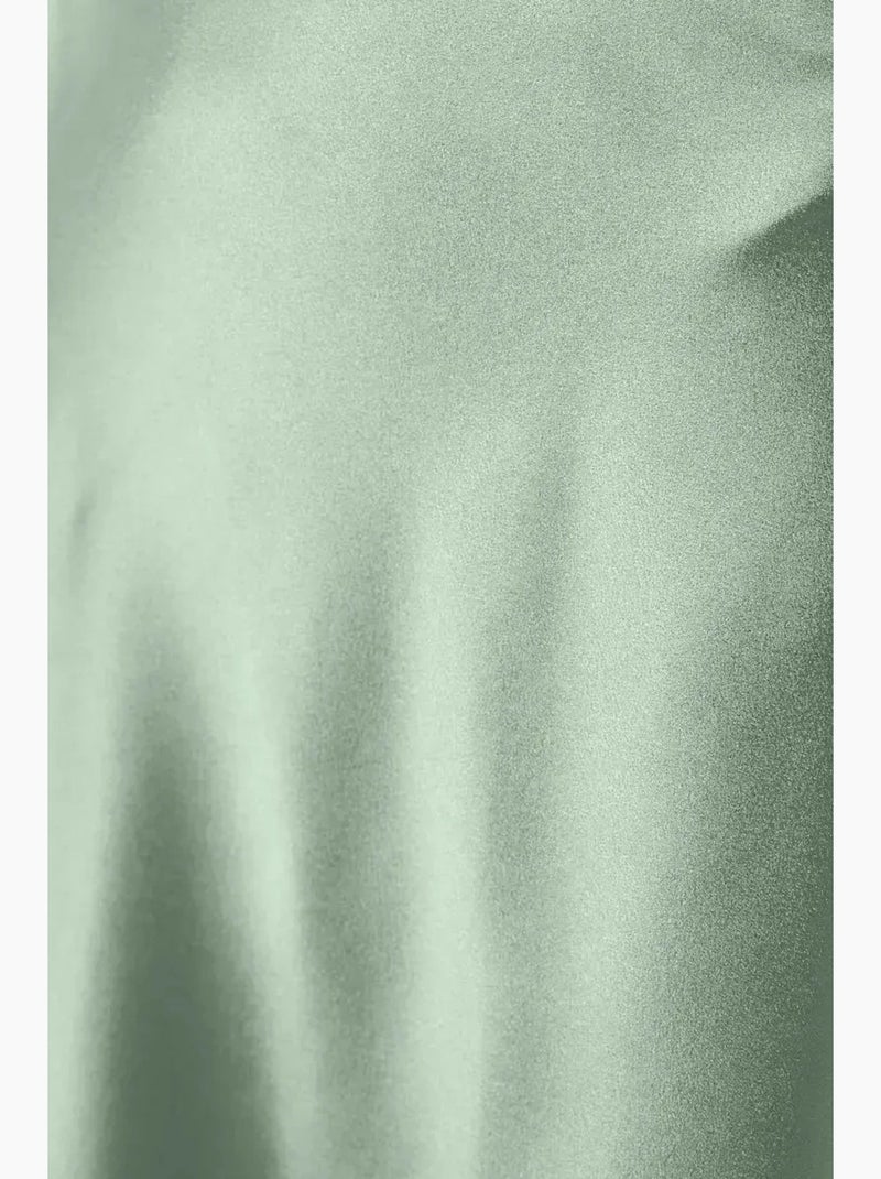 Saia midi de cetim de cintura subida hiccup Verde menta - Kiabi