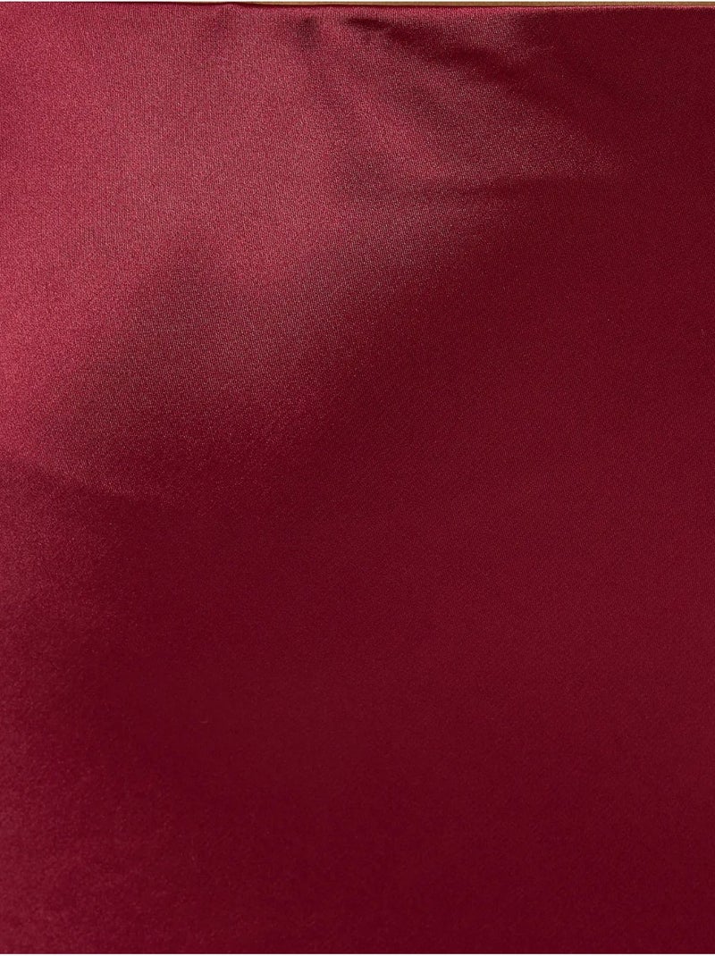 Saia midi de cetim de cintura subida hiccup Vermelho bordô - Kiabi