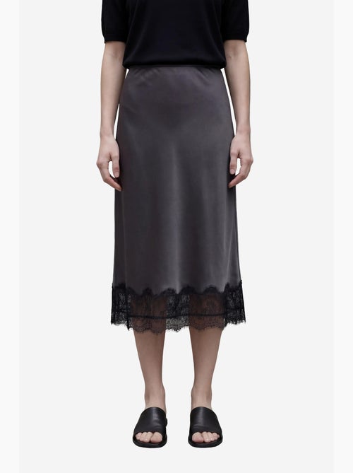 Saia midi de cetim de cintura subida my fashion - Kiabi Saia midi de cetim de cintura subida my fashion - Kiabi
