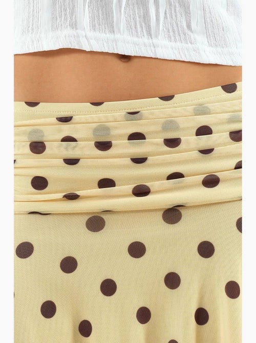 Saia midi de cintura alta em a com bolinhas busem - Kiabi Saia midi de cintura alta em a com bolinhas busem - Kiabi