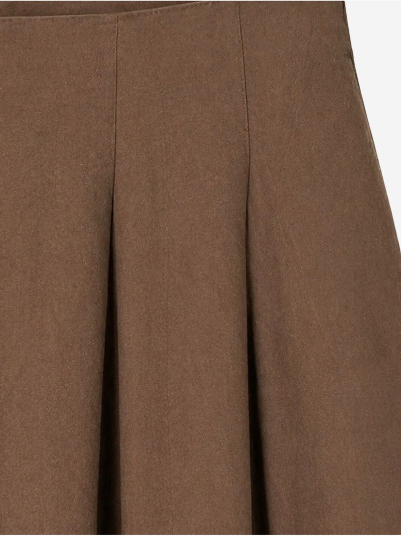 Saia midi de cintura subida em linha a mixray Castanho-claro - Kiabi