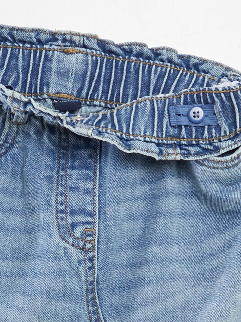 Saia midi de corte direito de ganga AZUL - Kiabi