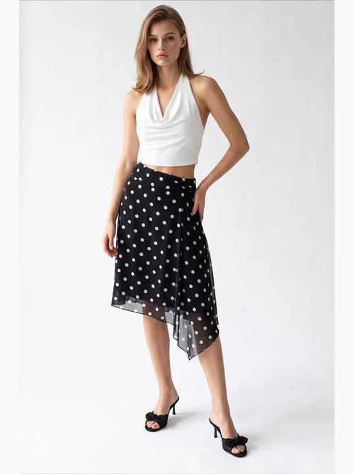 Saia midi de tule às bolinhas de cintura subida mixray - Kiabi Saia midi de tule às bolinhas de cintura subida mixray - Kiabi