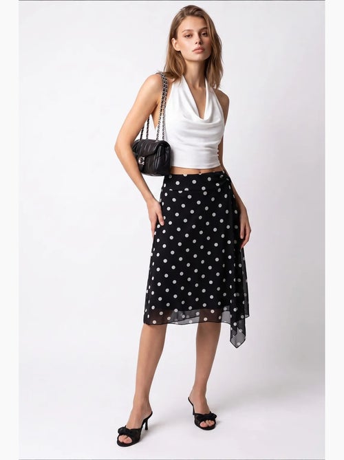 Saia midi de tule às bolinhas de cintura subida mixray - Kiabi Saia midi de tule às bolinhas de cintura subida mixray - Kiabi