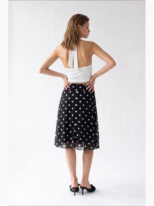 Saia midi de tule às bolinhas de cintura subida mixray - Kiabi Saia midi de tule às bolinhas de cintura subida mixray - Kiabi