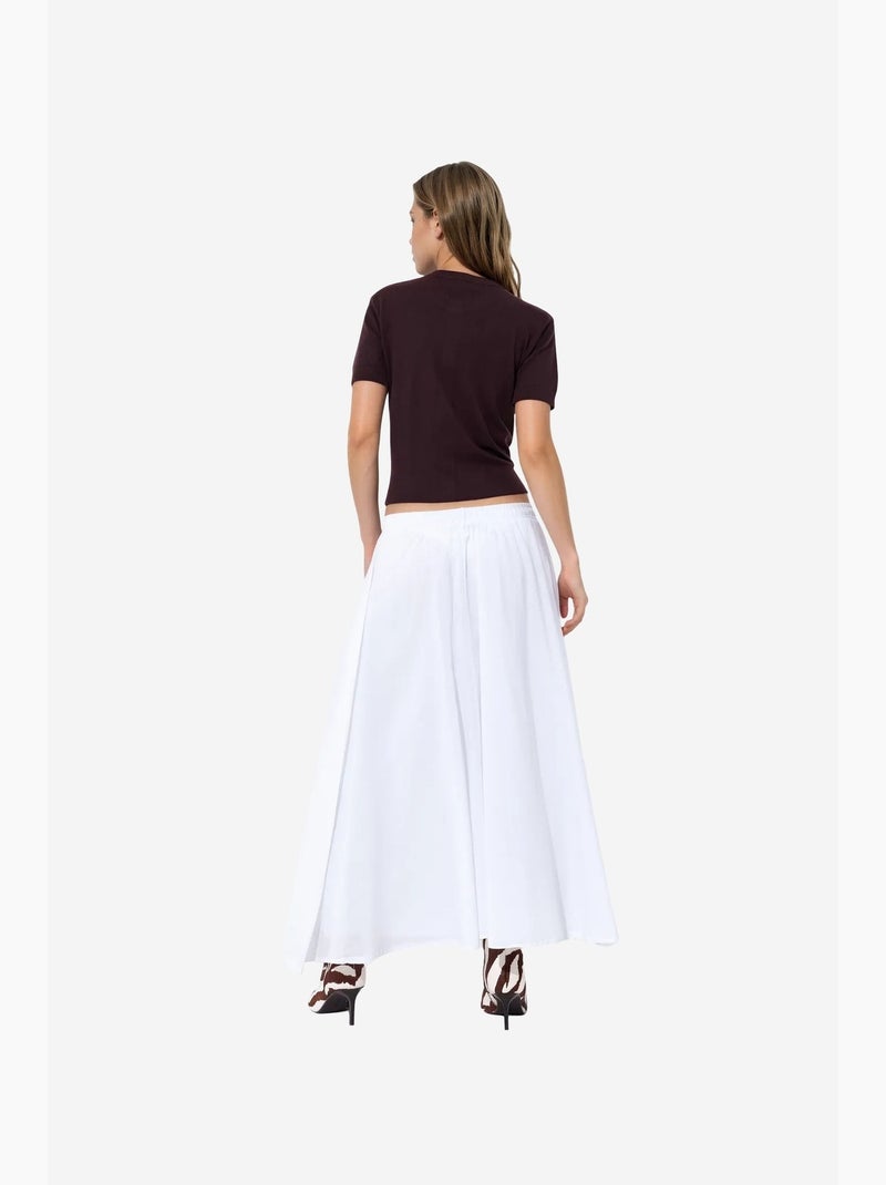 Saia midi em a de cintura alta busem Branco - Kiabi