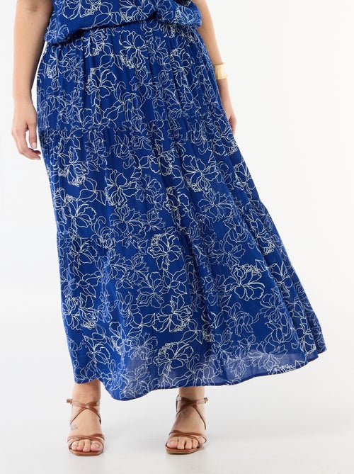 Saia midi em crepe - Kiabi