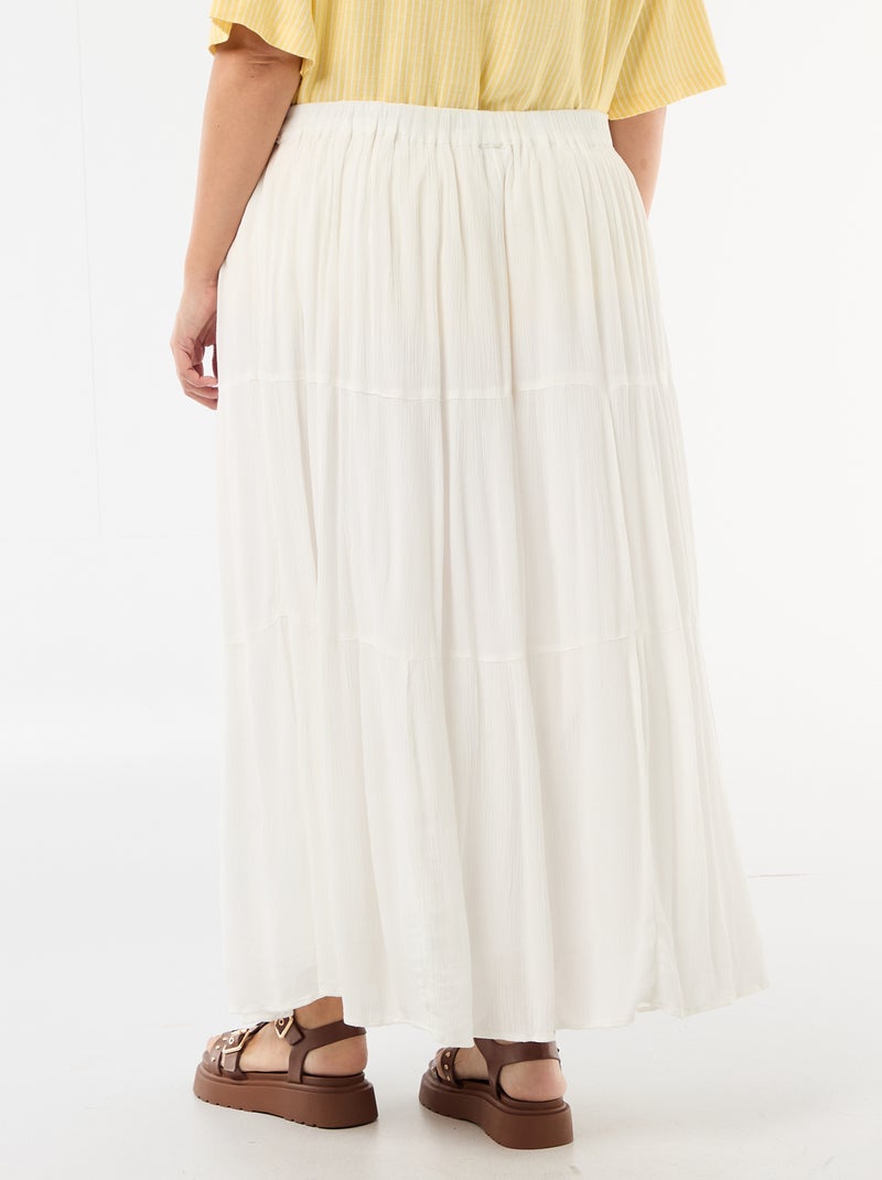 Saia midi em crepe Branco - Kiabi