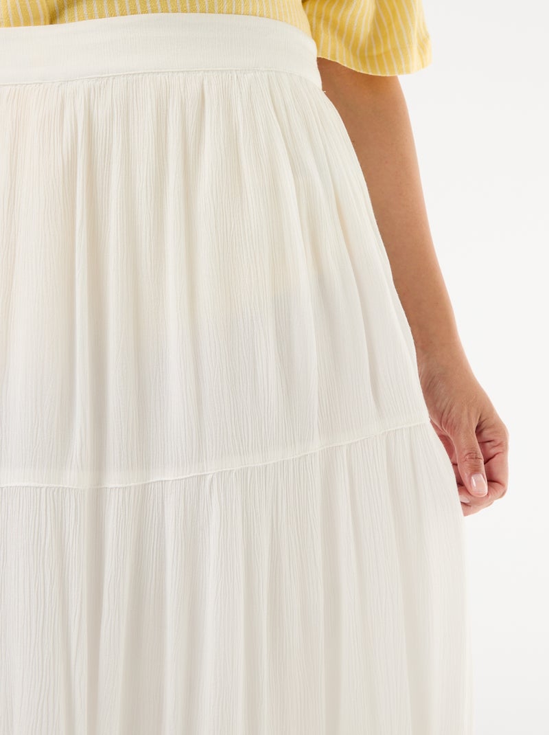 Saia midi em crepe Branco - Kiabi
