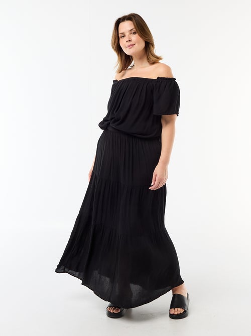 Saia midi em crepe - Kiabi