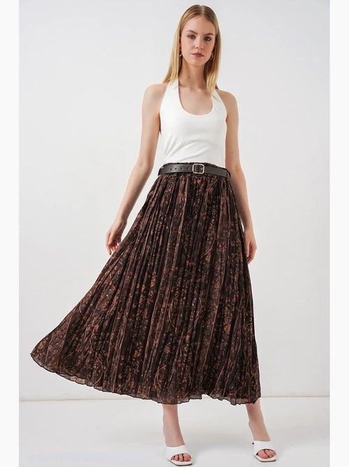 Saia midi em linha a de cintura alta com padrão paisley bdart - Kiabi Saia midi em linha a de cintura alta com padrão paisley bdart - Kiabi