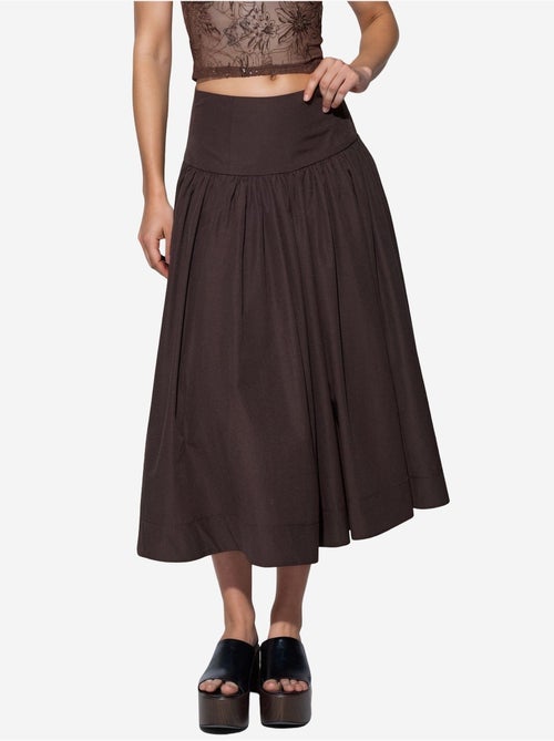 Saia midi em linha a de cintura subida busem - Kiabi Saia midi em linha a de cintura subida busem - Kiabi