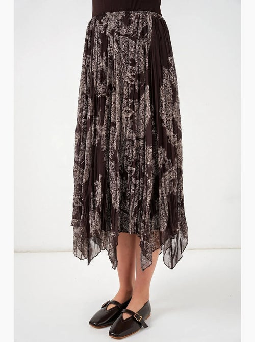 Saia midi em linha a de cintura subida com estampado paisley bdart - Kiabi Saia midi em linha a de cintura subida com estampado paisley bdart - Kiabi