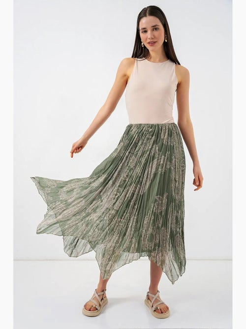 Saia midi em linha a de cintura subida com estampado paisley bdart - Kiabi Saia midi em linha a de cintura subida com estampado paisley bdart - Kiabi