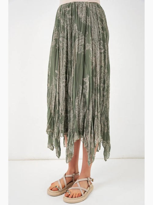 Saia midi em linha a de cintura subida com estampado paisley bdart - Kiabi Saia midi em linha a de cintura subida com estampado paisley bdart - Kiabi