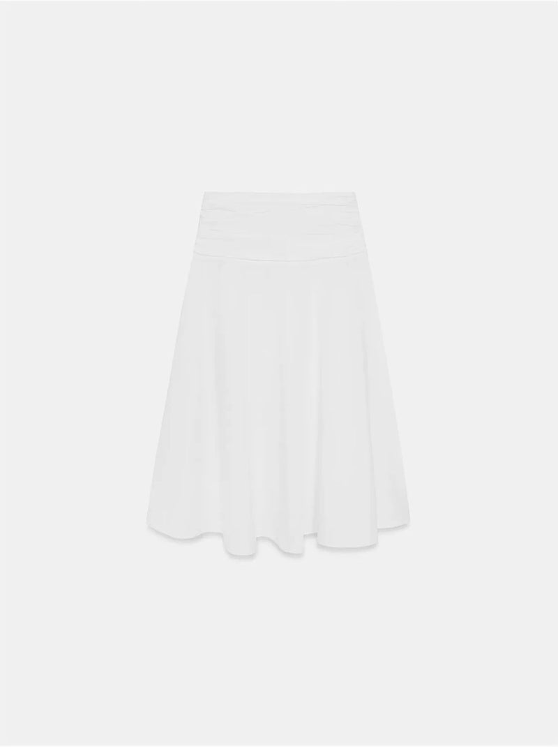 Saia midi em linha a de cintura subida dilvin Branco - Kiabi