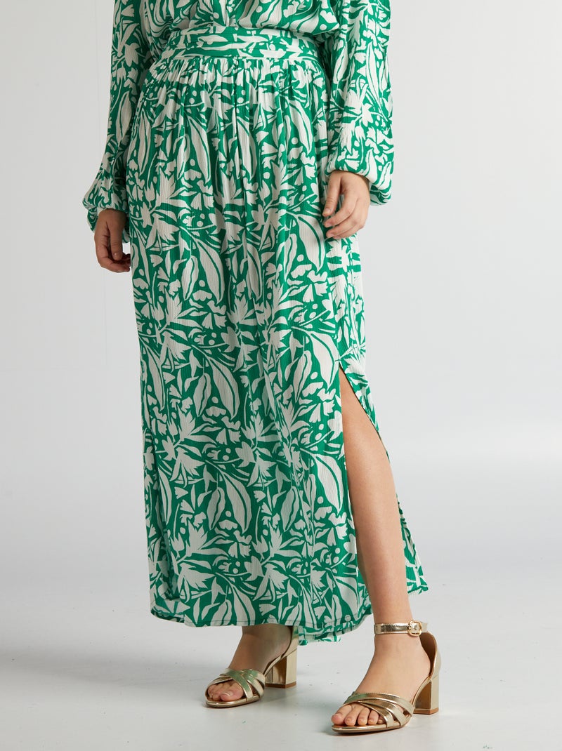 Saia midi em malha crepe VERDE - Kiabi