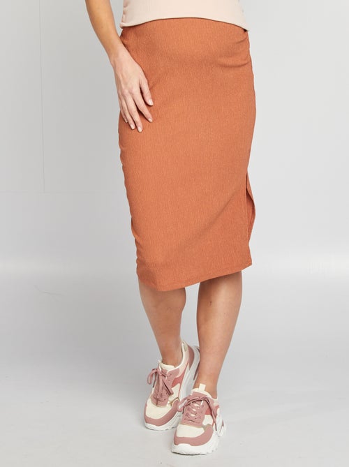 Saia midi em malha gofrada de gravidez - Kiabi