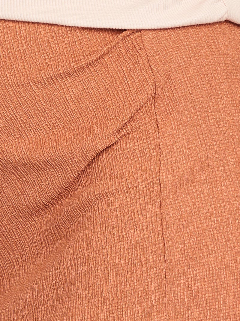 Saia midi em malha gofrada de gravidez CASTANHO - Kiabi