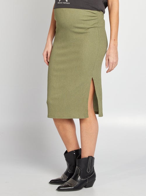 Saia midi em malha gofrada de gravidez - Kiabi