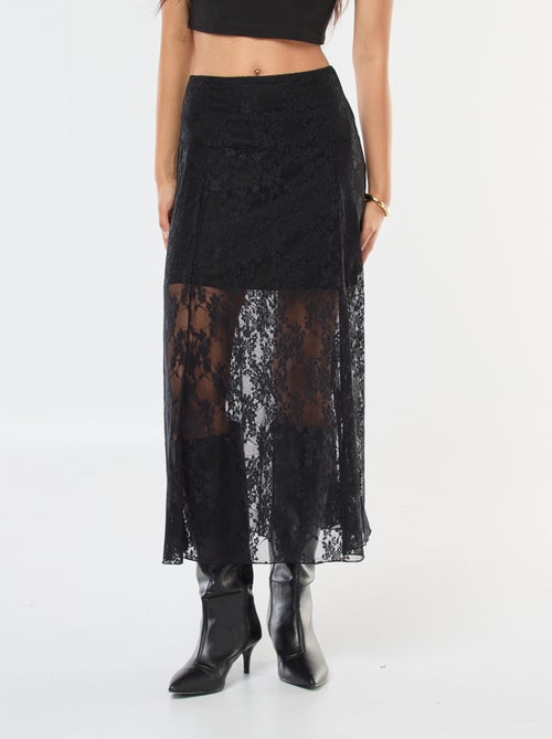 Saia midi em renda - Kiabi