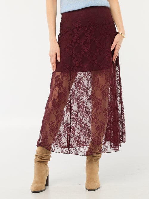 Saia midi em renda - Kiabi