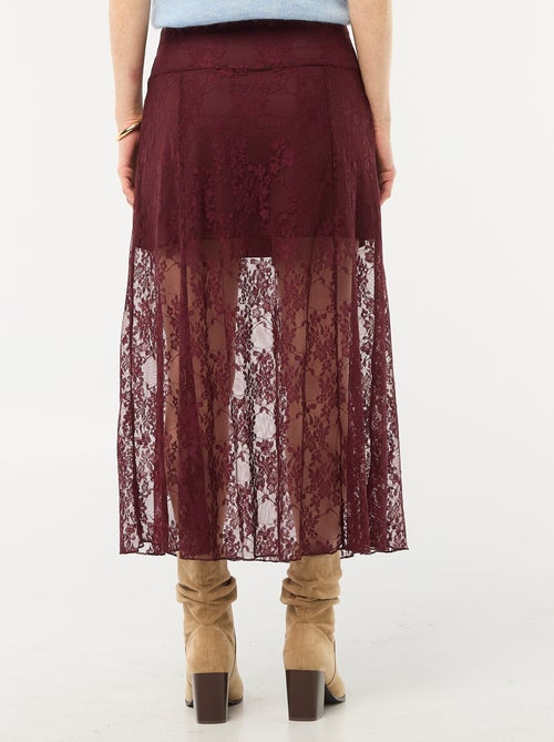 Saia midi em renda - Kiabi