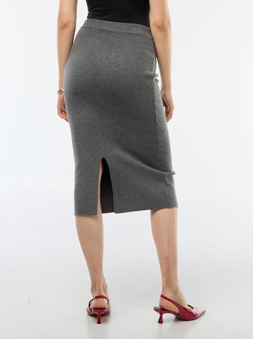 Saia midi em tricô otomano - Kiabi