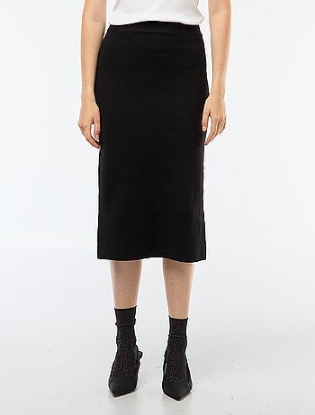 Saia midi em tricô otomano