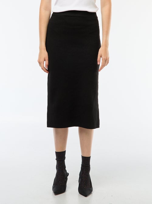 Saia midi em tricô otomano - Kiabi