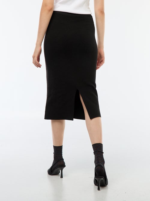 Saia midi em tricô otomano - Kiabi