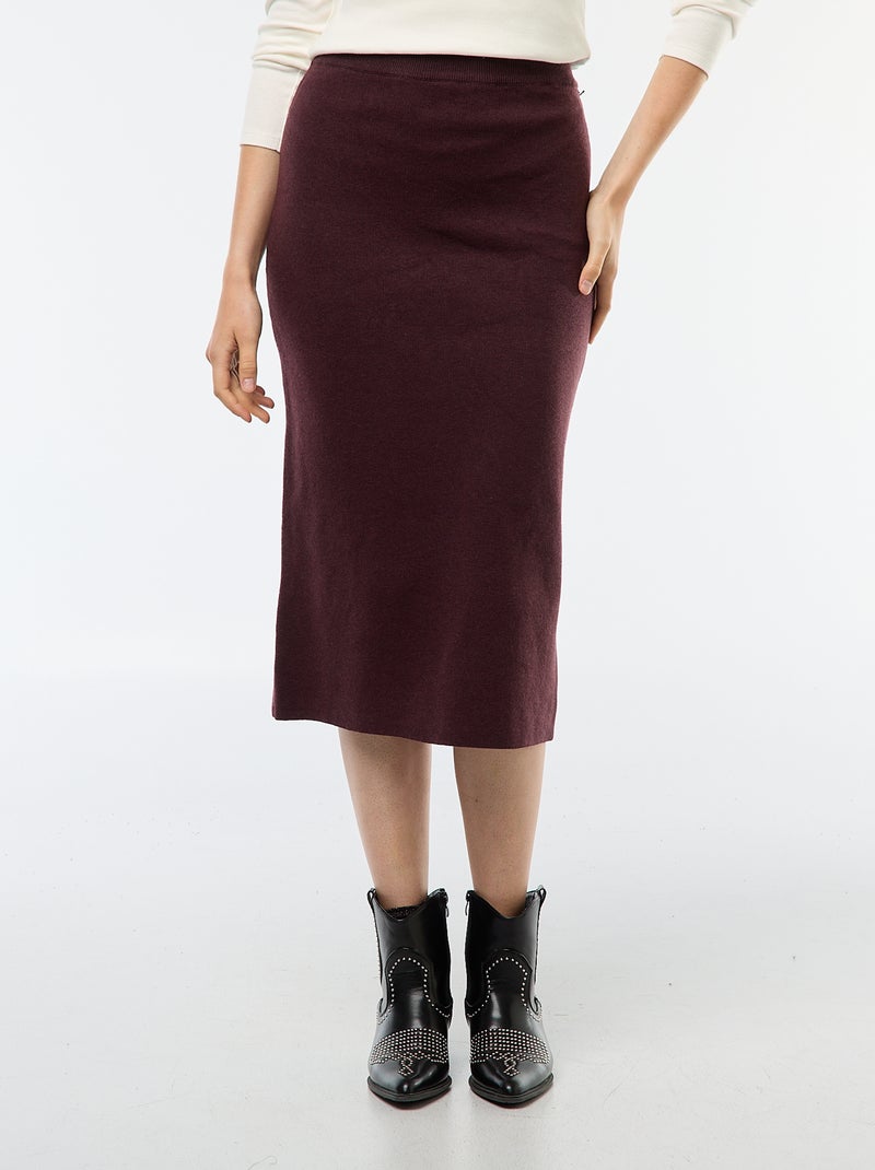 Saia midi em tricô otomano Violeta - Kiabi