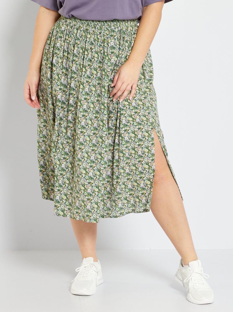 Saia midi estampada VERDE - Kiabi