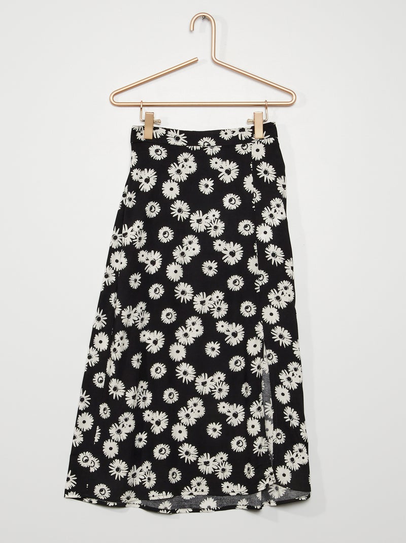 Saia midi fluida PRETO - Kiabi
